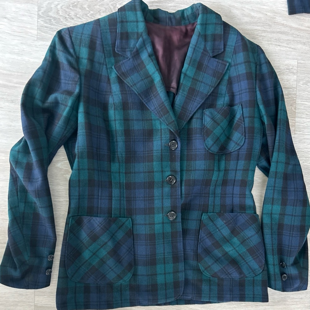 Authentic Nat Gordon Tartan 4-Pc Set Wool Plaid Jacket Shawl Kilt Skirt Vintage - Picture 3 of 16